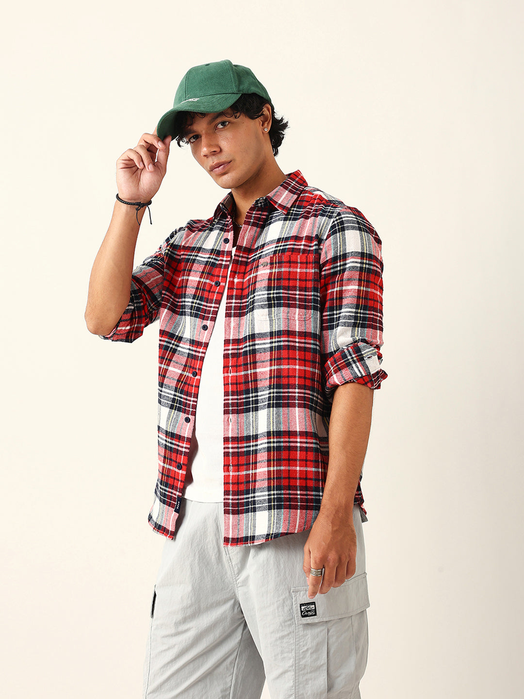 Multicolor Flannel Check Slim Fit Casual Shirt