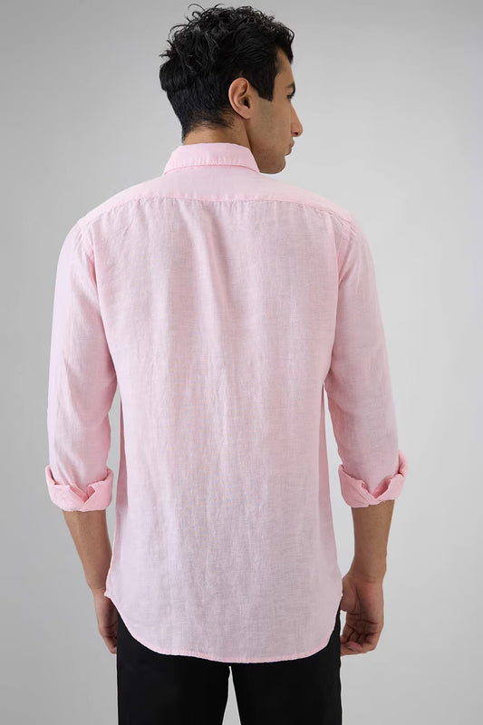 Men's Premium Light Pink Linen Blend Casual Shirt