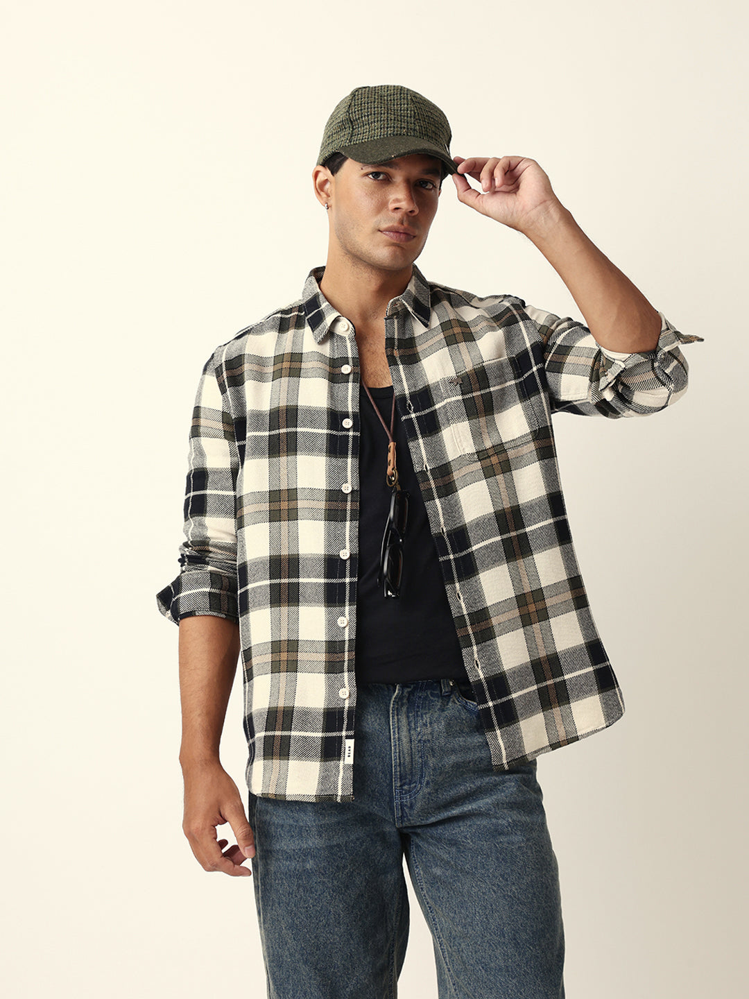 Multicolour Flannel Check Slim Fit Casual Shirt