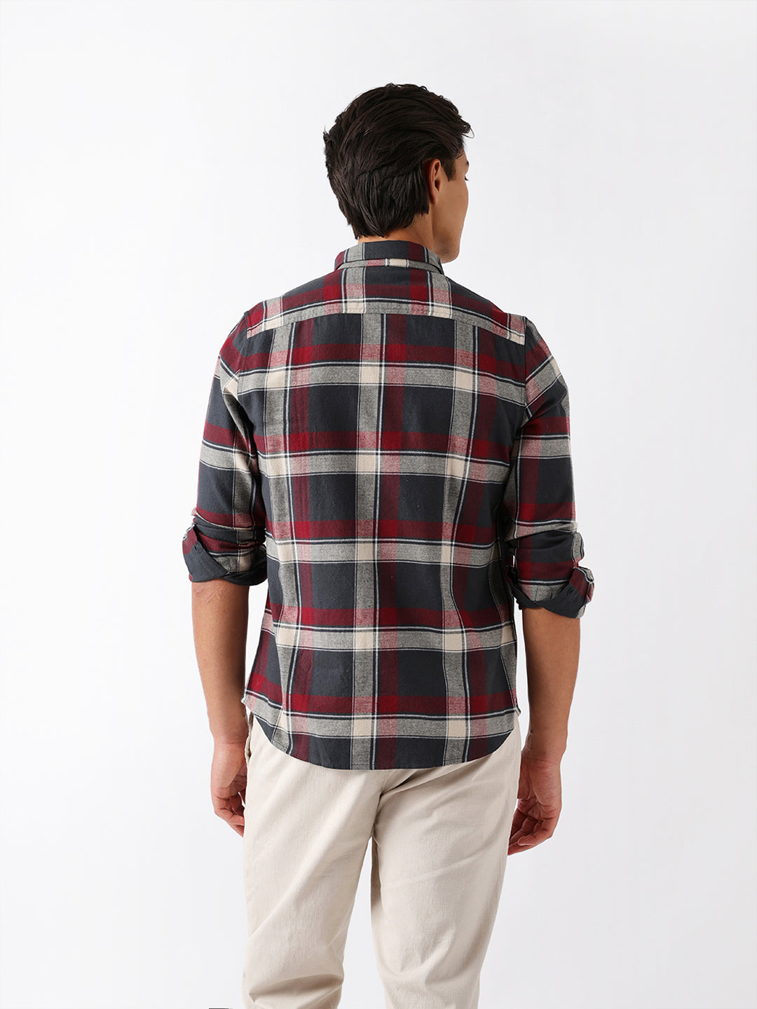 Multicolor Woven Checked Slim Fit Casual Shirt