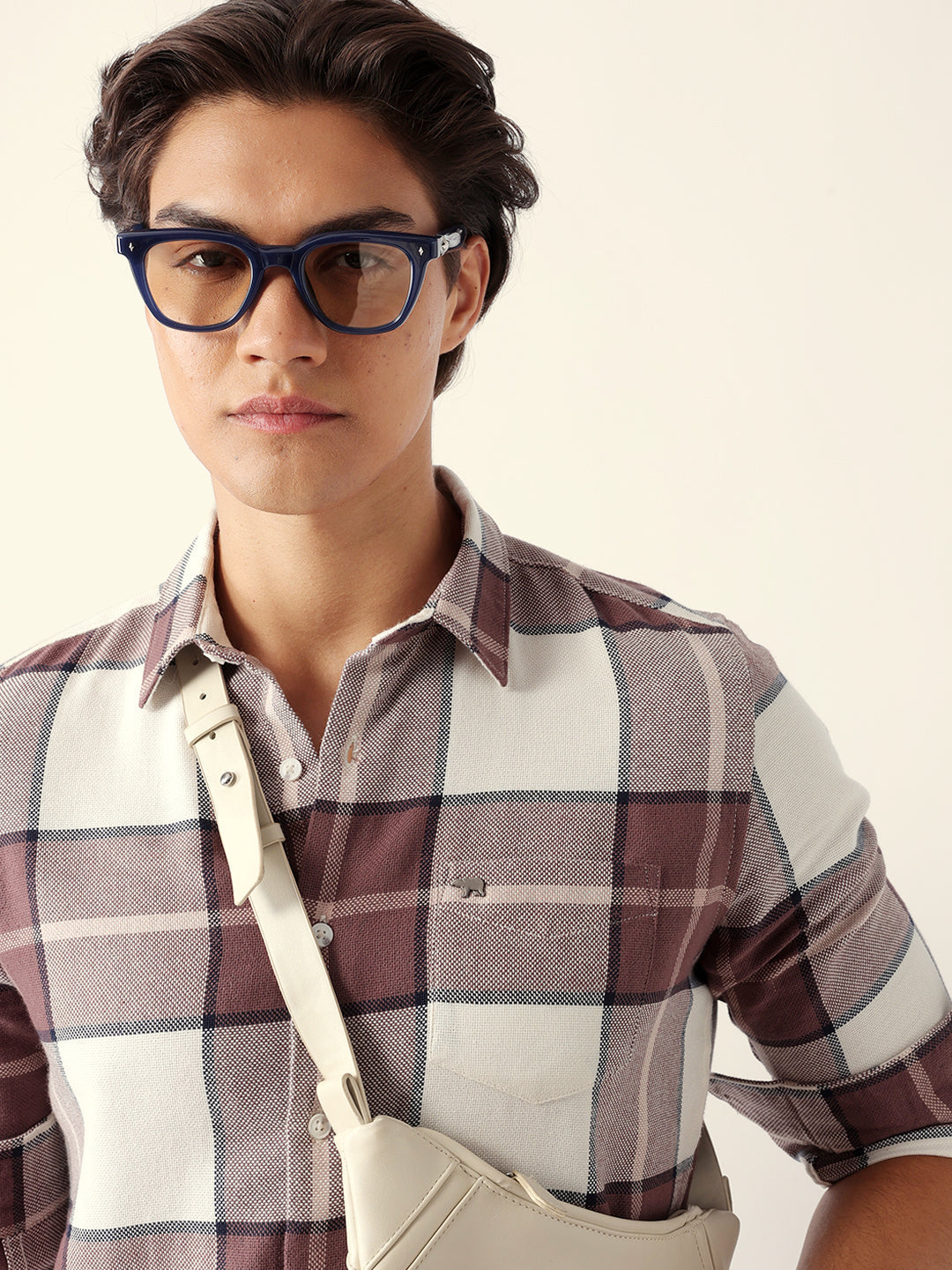 Multicolor Slim Fit Casual Shirt with Woven Check Pattern