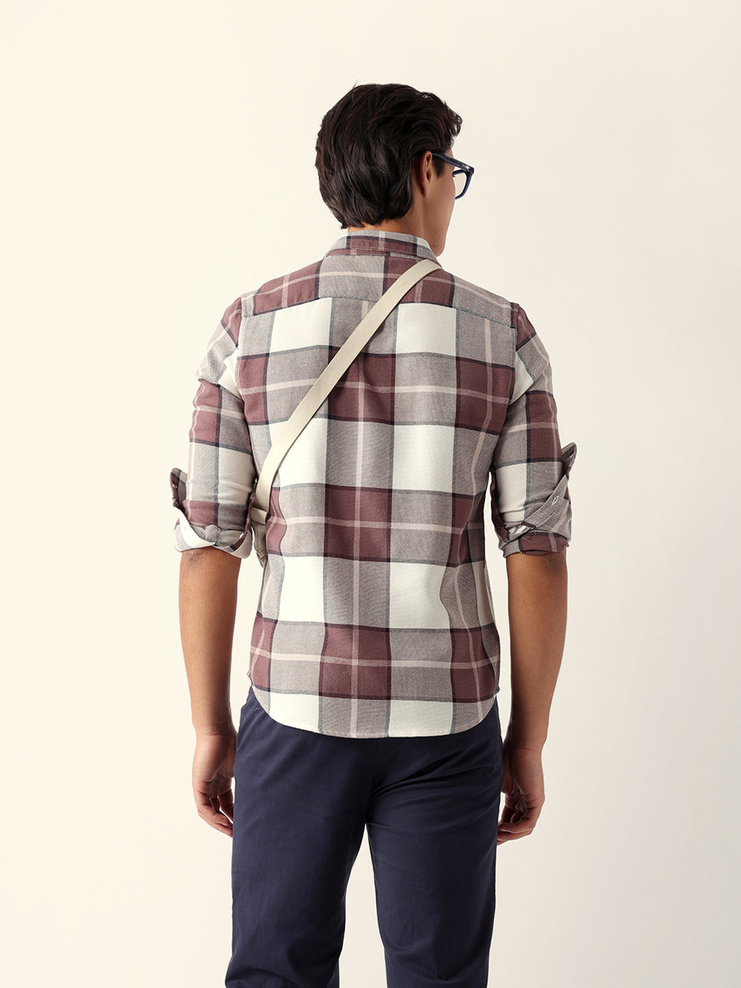 Multicolor Slim Fit Casual Shirt with Woven Check Pattern