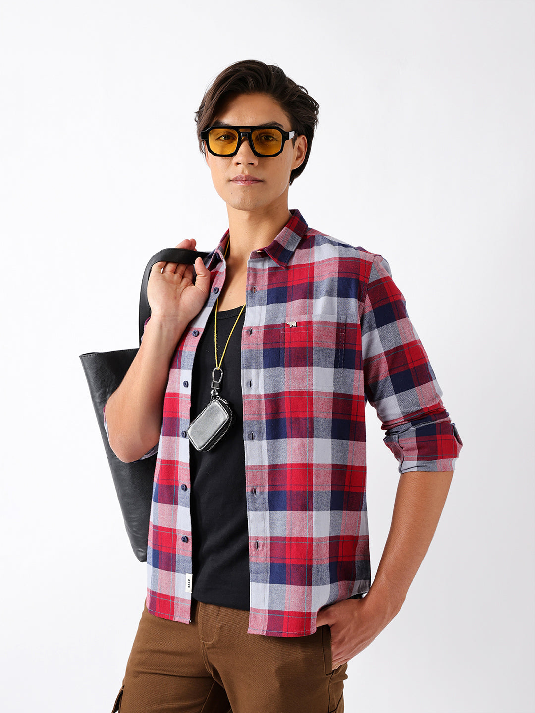 Multicolor Flannel Check Slim Fit Casual Shirt