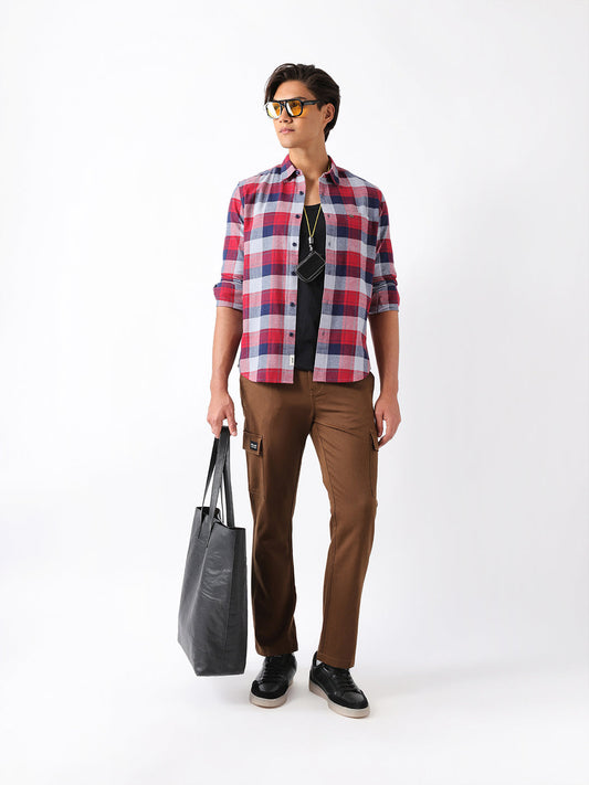 Multicolor Flannel Check Slim Fit Casual Shirt