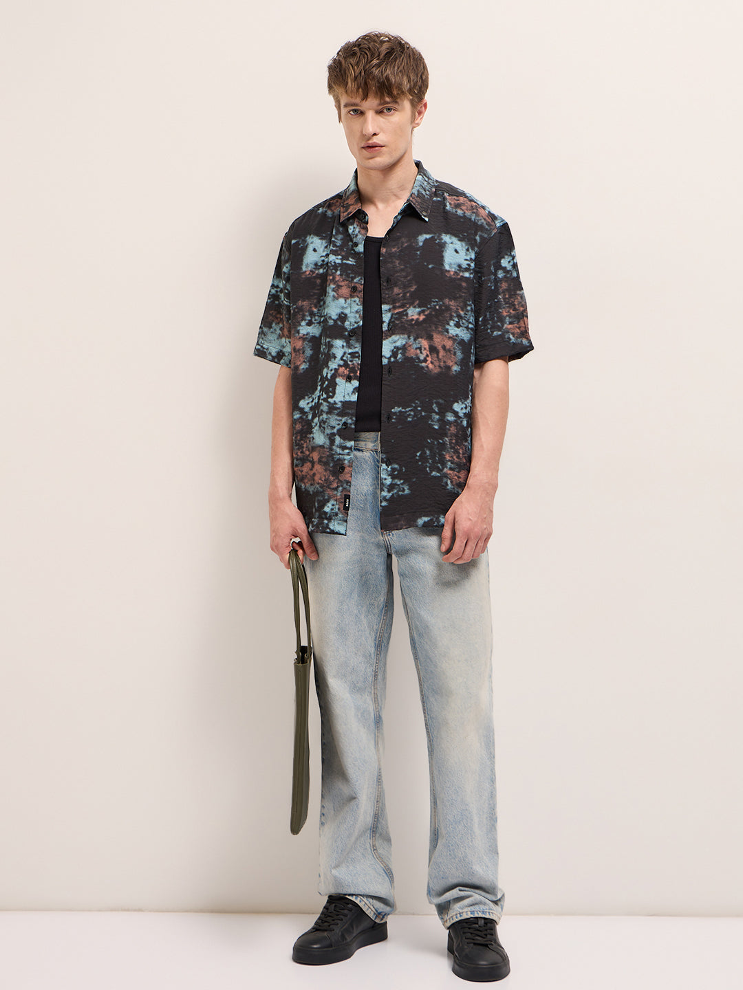 Multi-Color Abstract Digital Print Relax Fit Casual Shirt