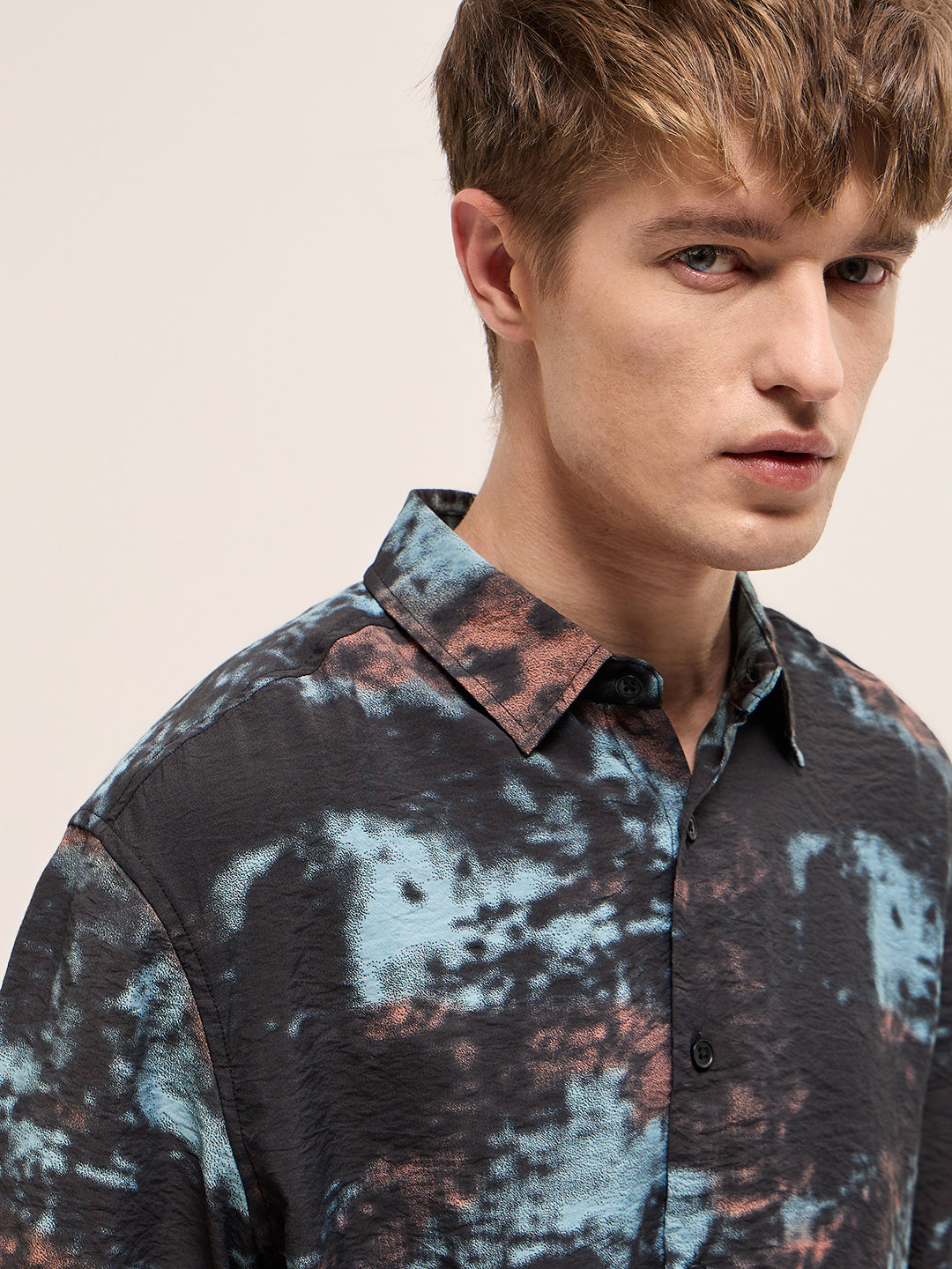Multi-Color Abstract Digital Print Relax Fit Casual Shirt