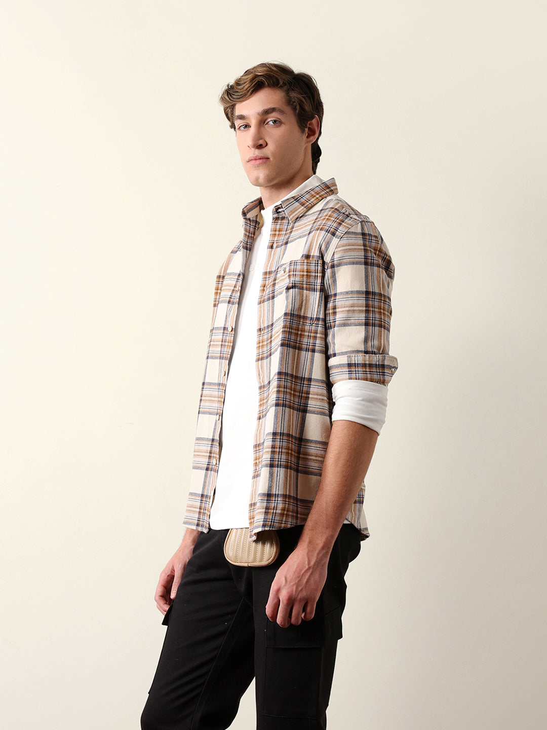 Multicolor Flannel Check Slim Fit Casual Shirt