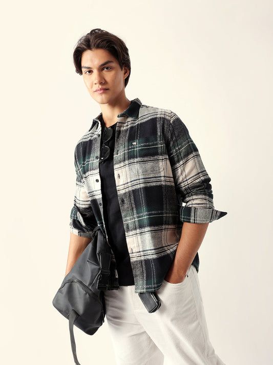 Multicolor Checked Flannel Regular Fit Casual Shirt