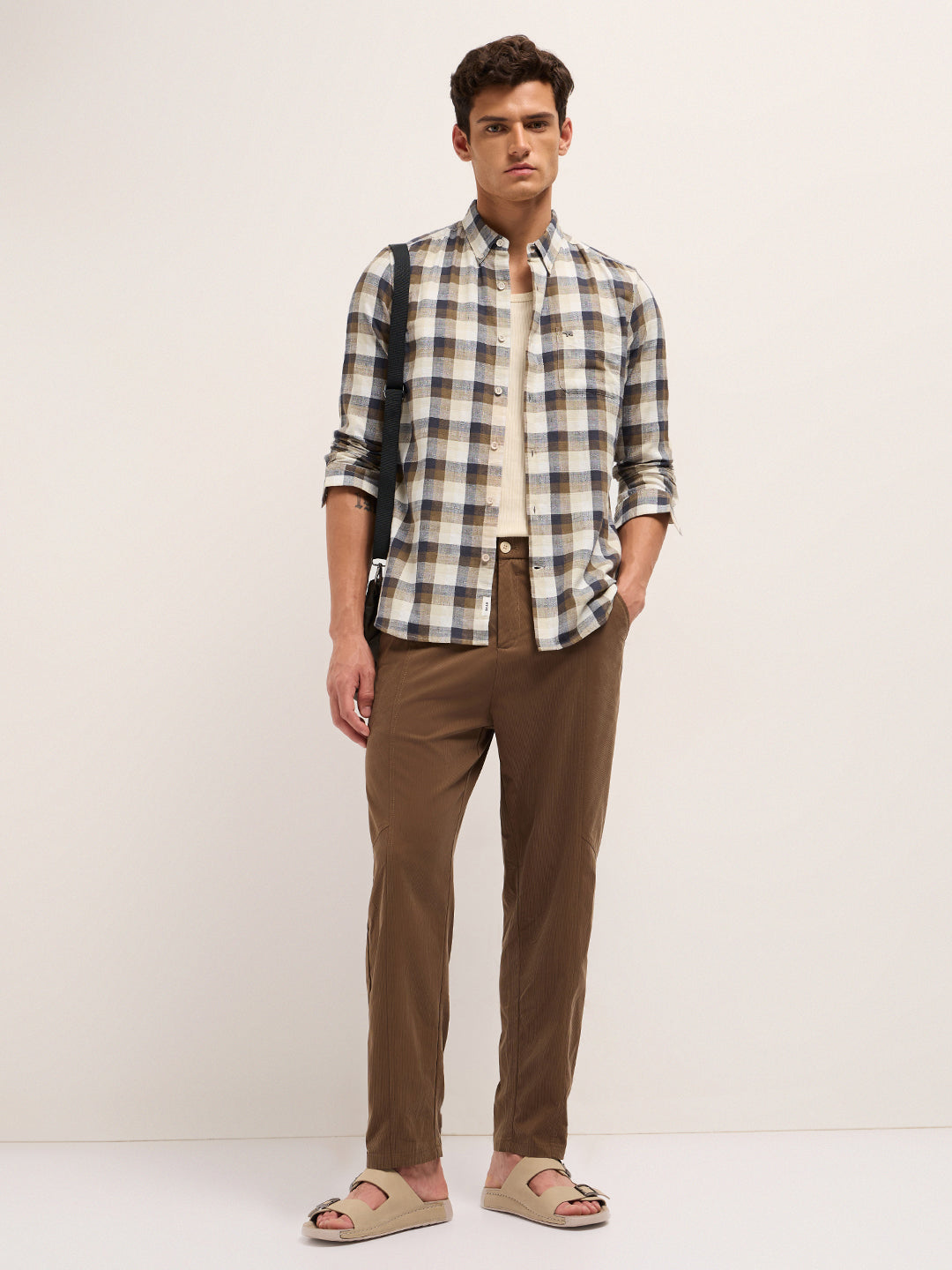 Multicolor Woven Check Slim Fit Casual Shirt