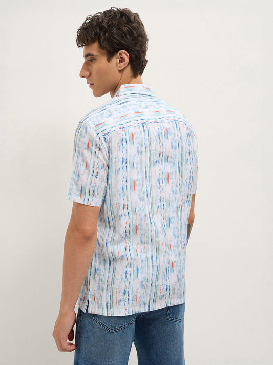 Multicolor Relax Fit Casual Shirt with Abstract Striped Print