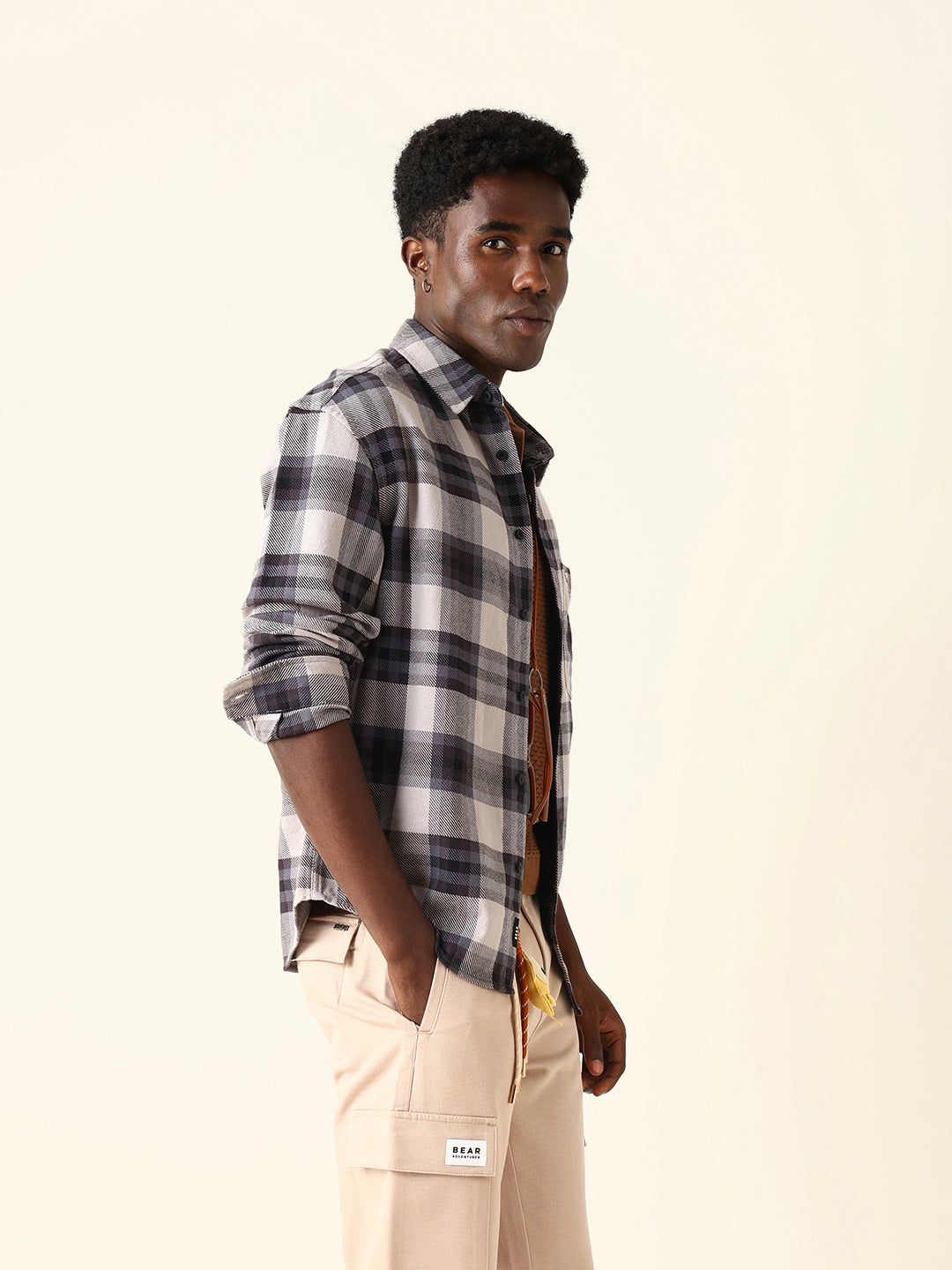 Multicolor Woven Check Regular Fit Casual Shirt