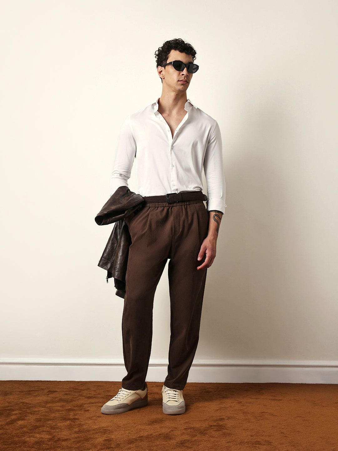 White Solid Tailored Fit Formal Shirt