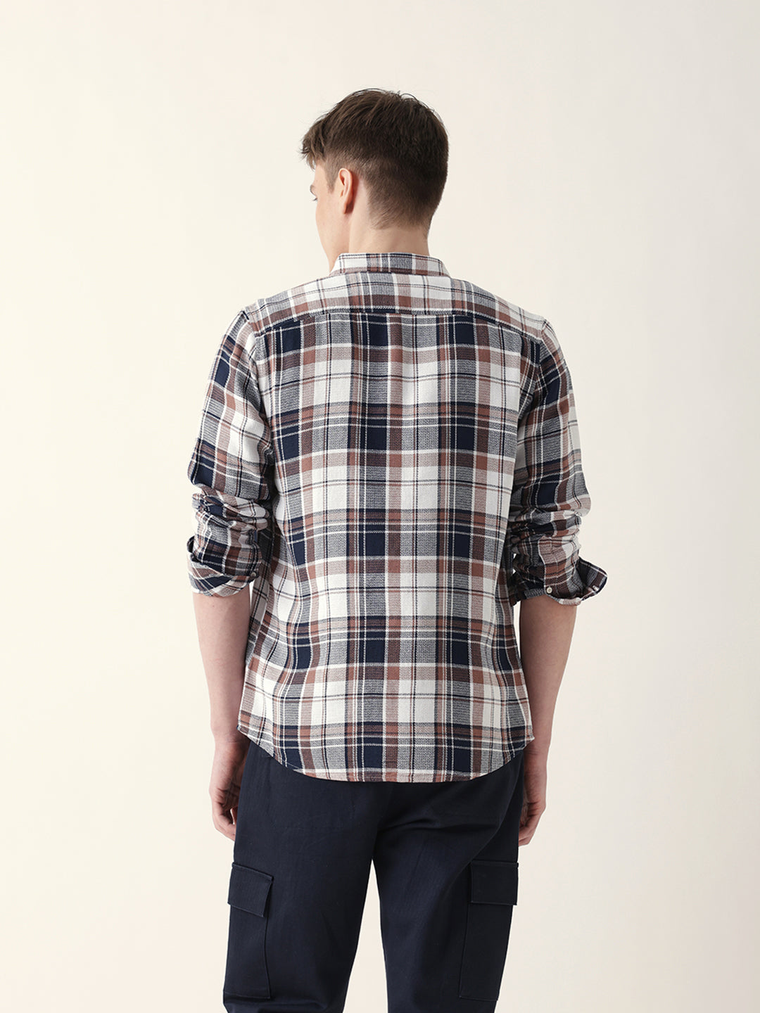 Multicolor Woven Checked Slim Fit Casual Shirt