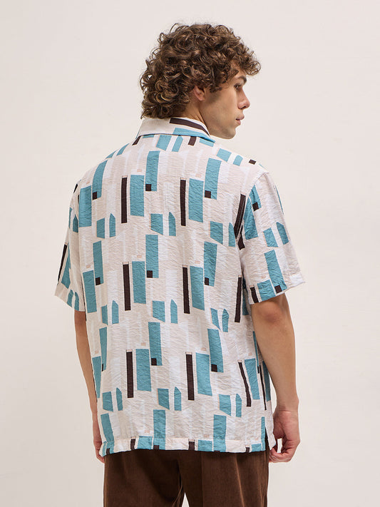 Multi-Color Geometrical Print Relax Fit Casual Shirt
