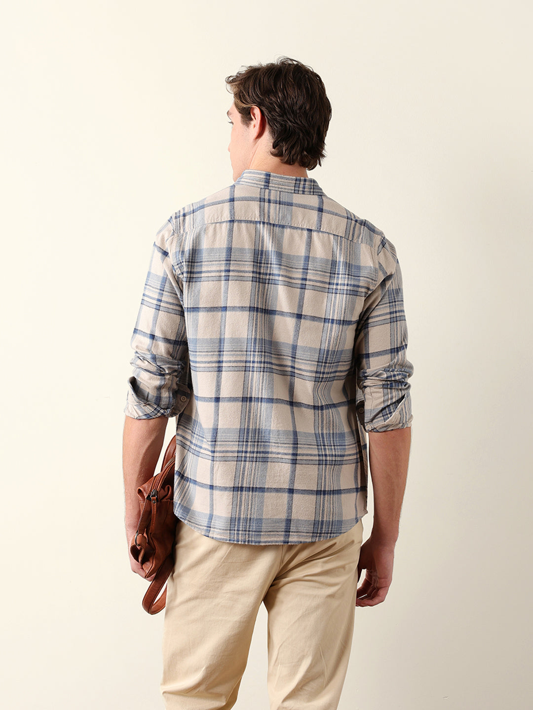 Blue Regular Fit Woven Check Flannel Casual Shirt