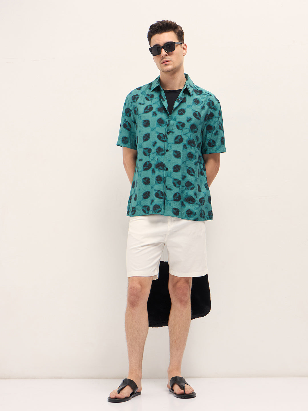 Blue Digital Print Relax Fit Casual Shirt