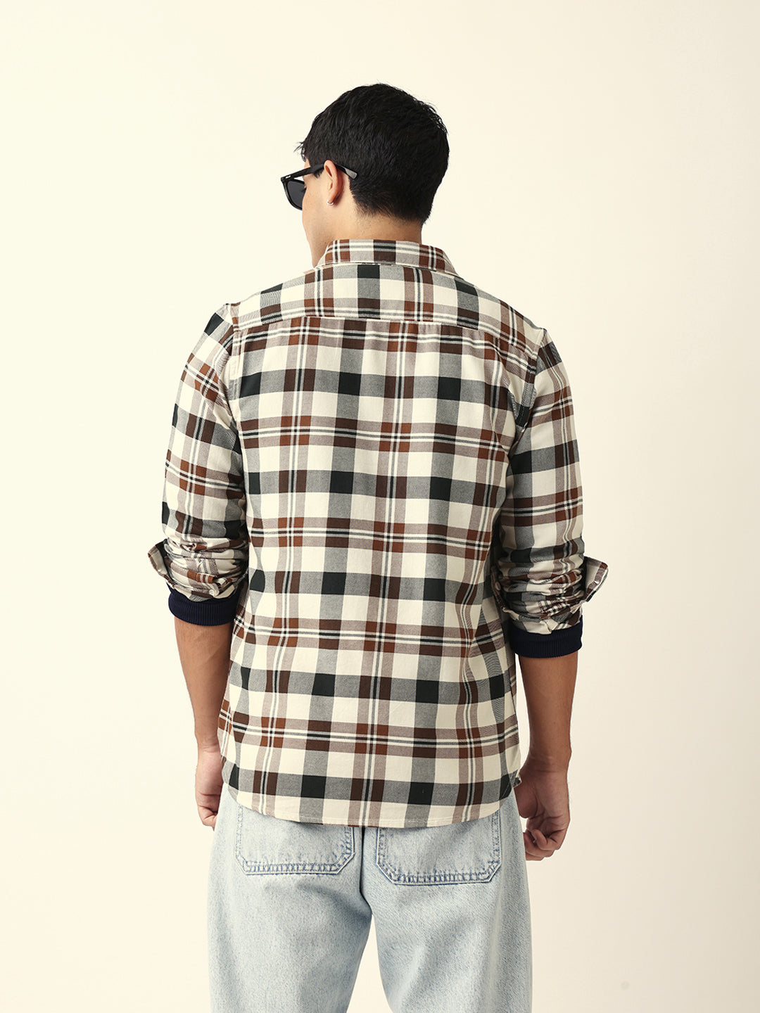 Multicolor Woven Tartan Checked Slim Fit Casual Shirt