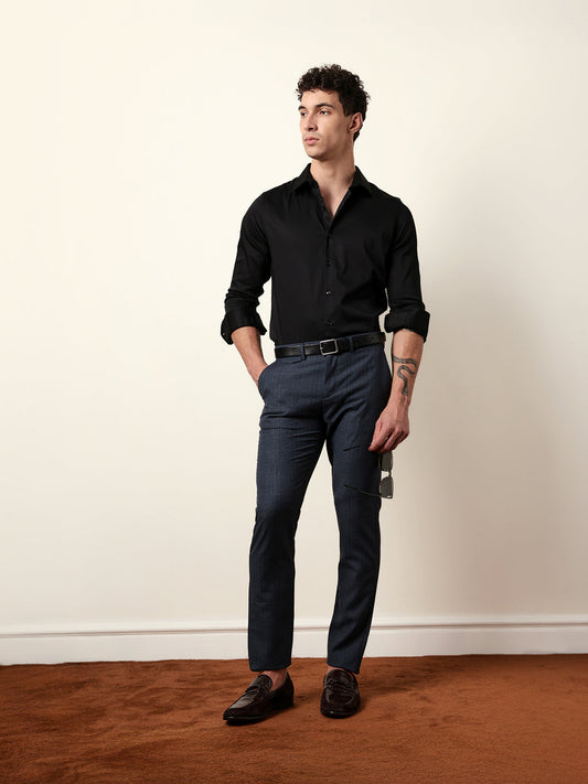 Black Solid Tailored Fit Formal shirt