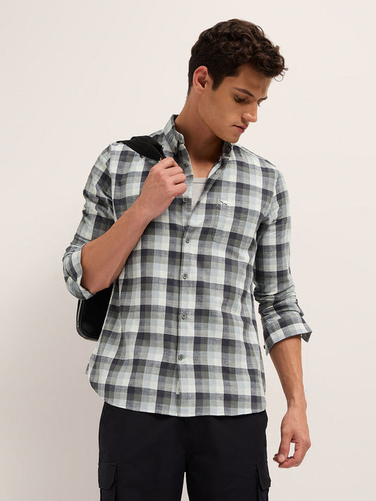 Multicolor Slim Fit Woven Check Casual Shirt