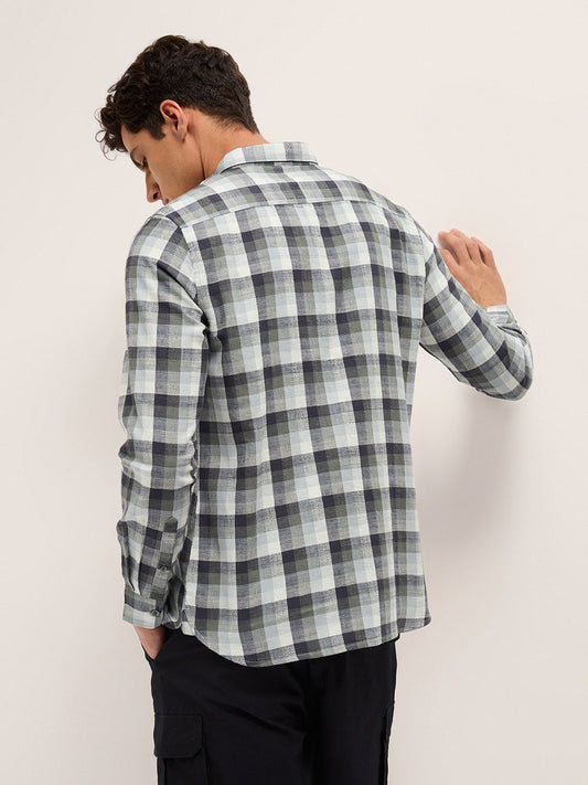 Multicolor Slim Fit Woven Check Casual Shirt
