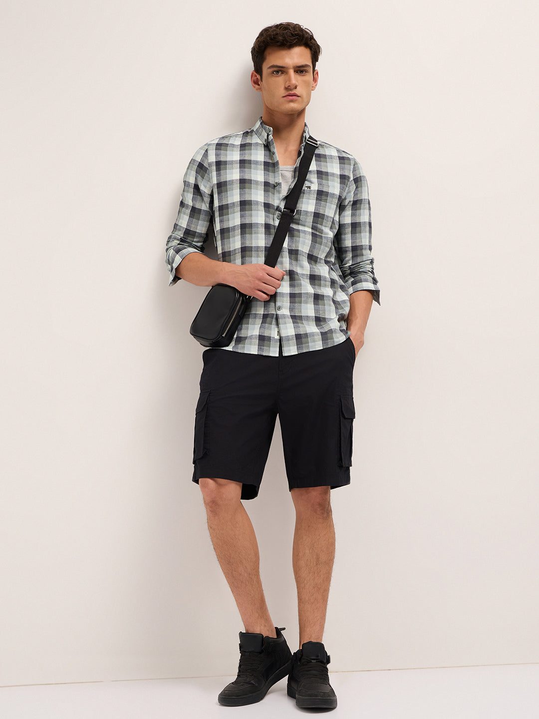 Multicolor Slim Fit Woven Check Casual Shirt
