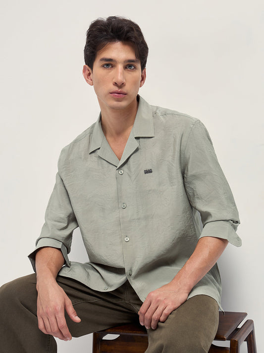 Light Green Lenzing Modal Solid Oversize Fit Casual Shirt