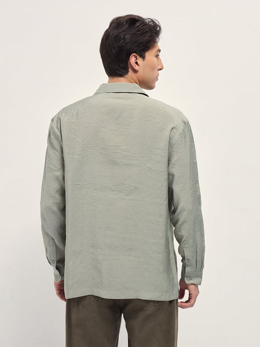 Light Green Lenzing Modal Solid Oversize Fit Casual Shirt