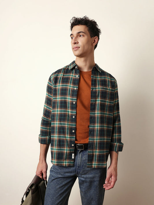 Multicolor Flannel Checked Regular Fit Casual Shirt