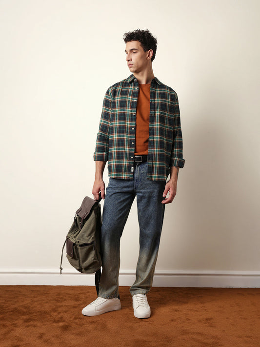 Multicolor Flannel Checked Regular Fit Casual Shirt