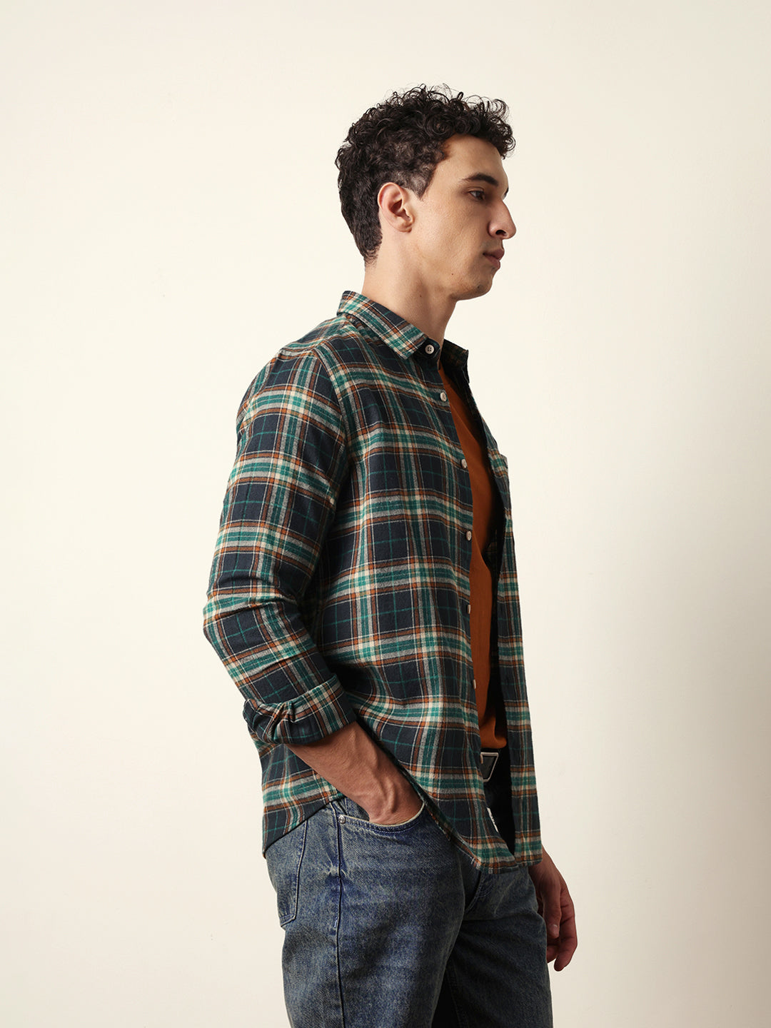 Multicolor Flannel Checked Regular Fit Casual Shirt