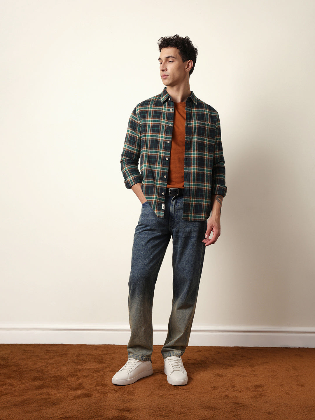 Multicolor Flannel Checked Regular Fit Casual Shirt