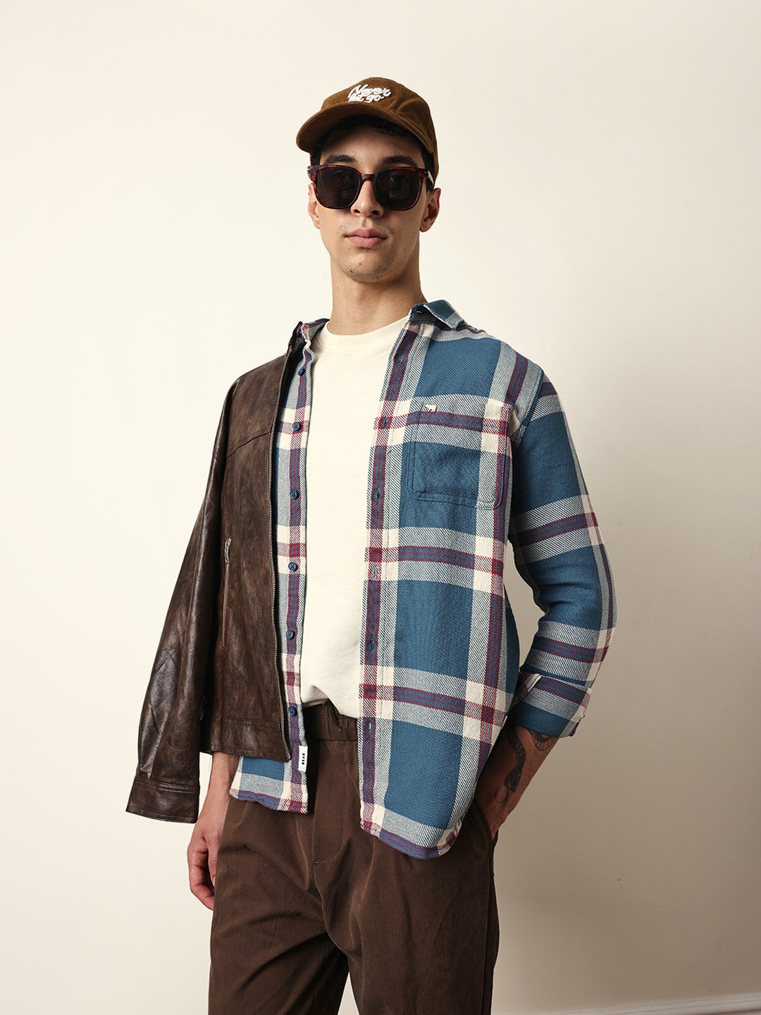 Multicolor Slim Fit Casual Shirt with Woven Check Pattern