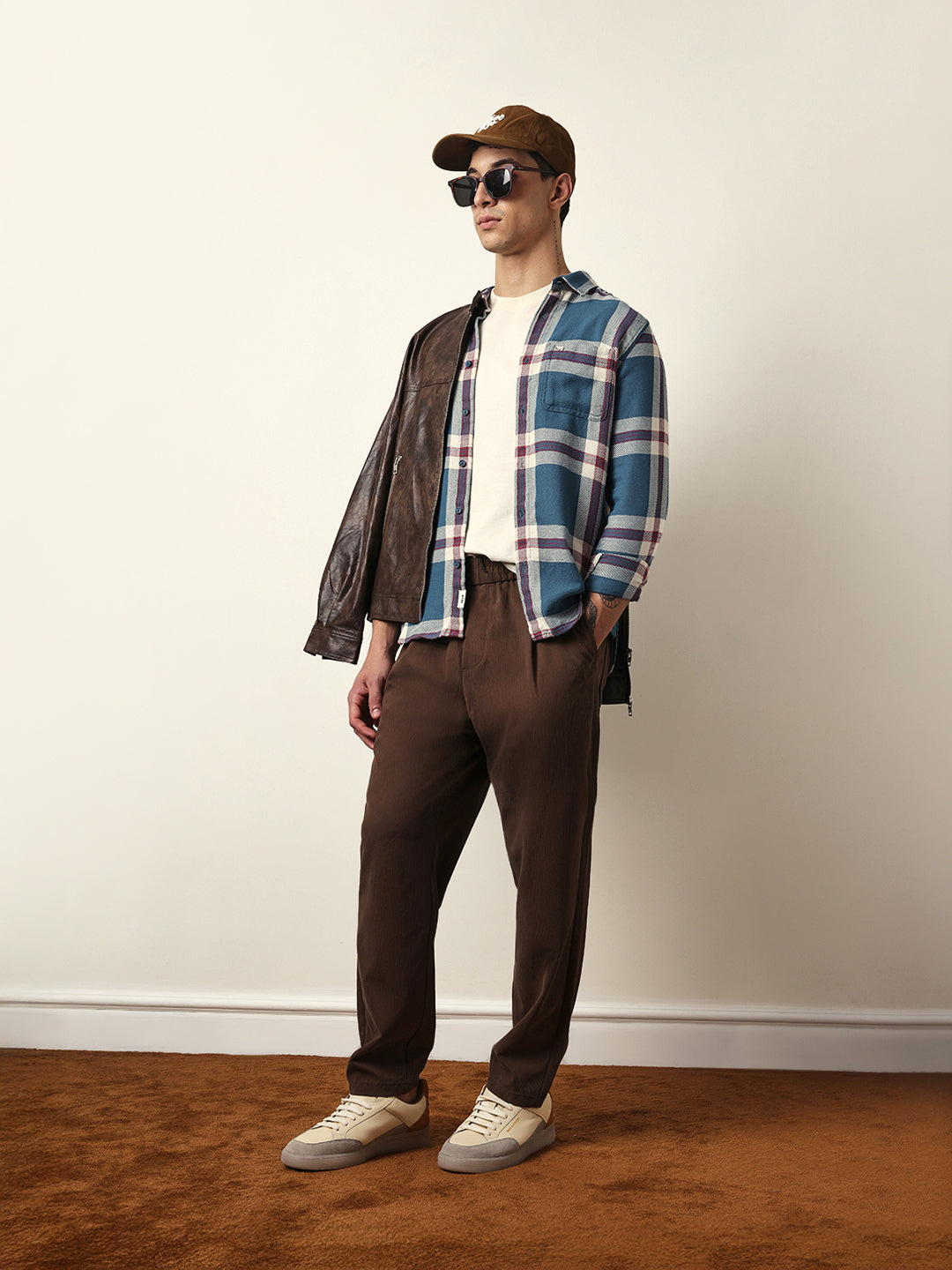 Multicolor Slim Fit Casual Shirt with Woven Check Pattern