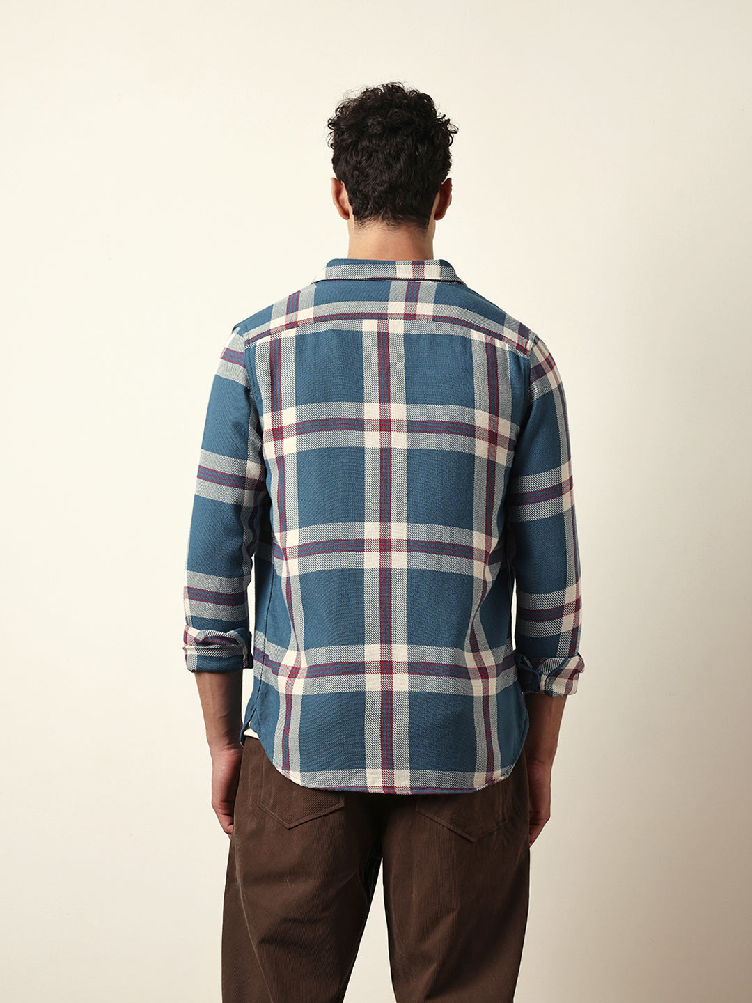 Multicolor Slim Fit Casual Shirt with Woven Check Pattern