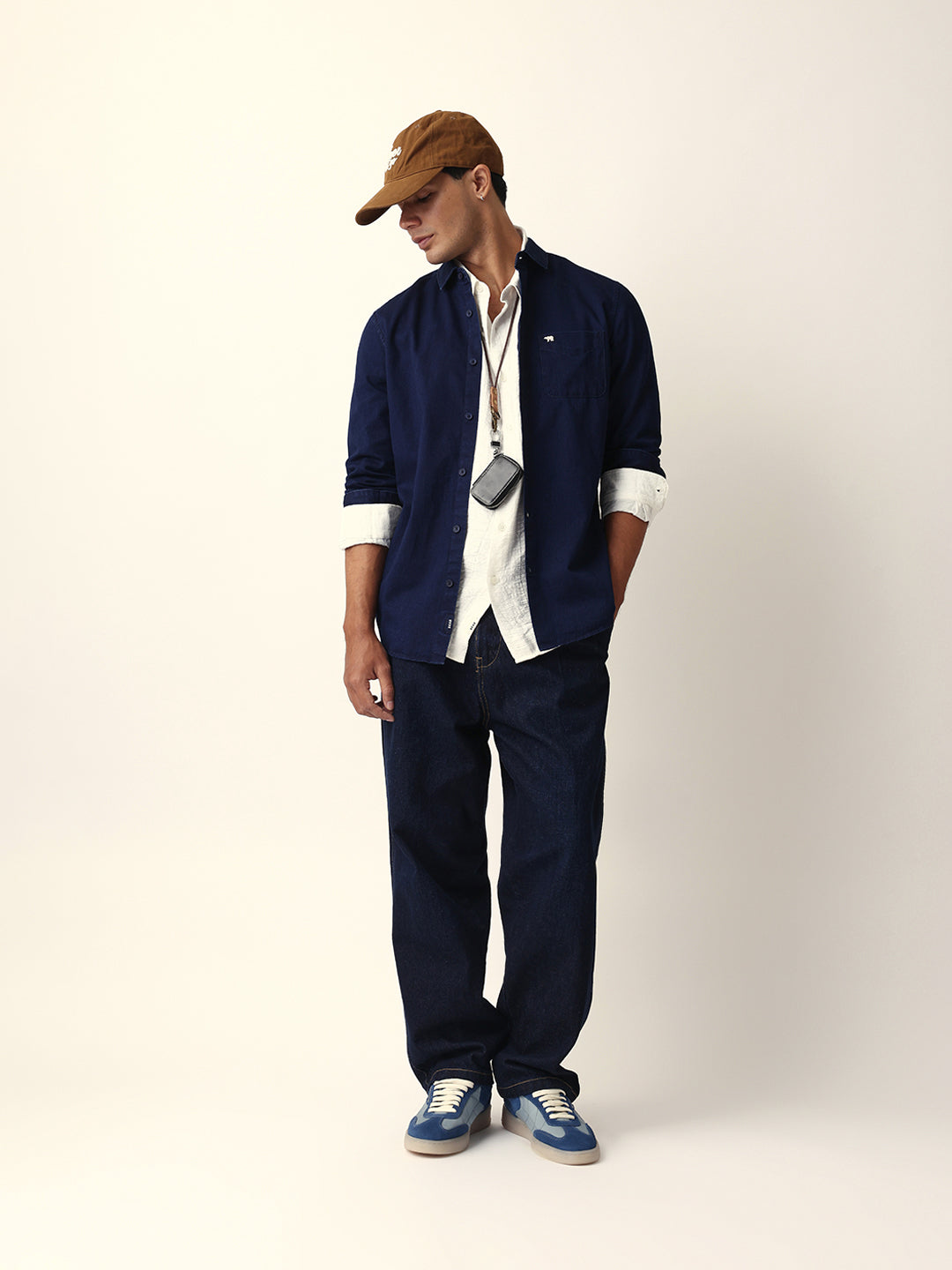 Dark Blue Denim Slim Fit Casual Shirt