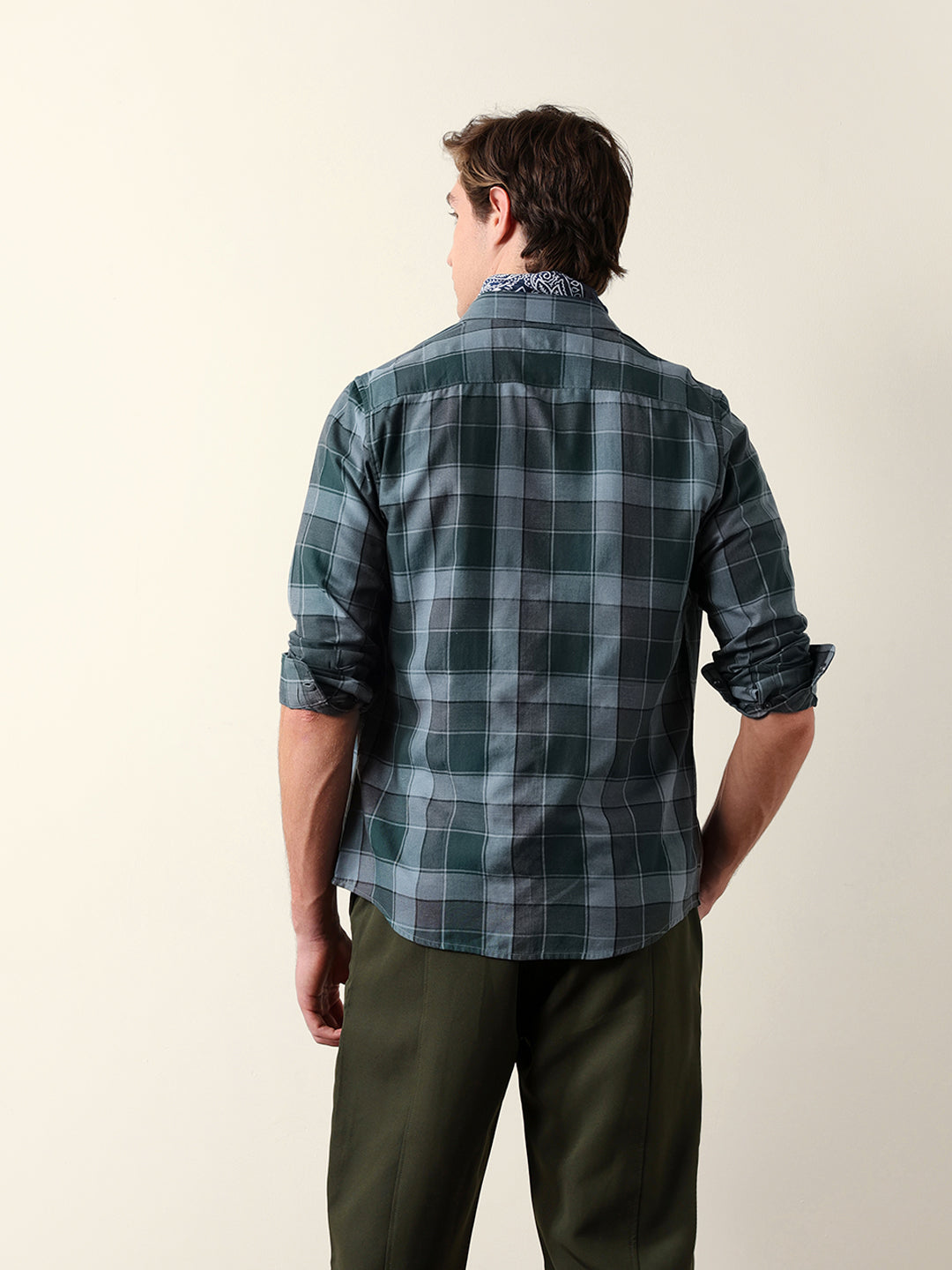 Multicolor Woven Check Slim Fit Casual Shirt