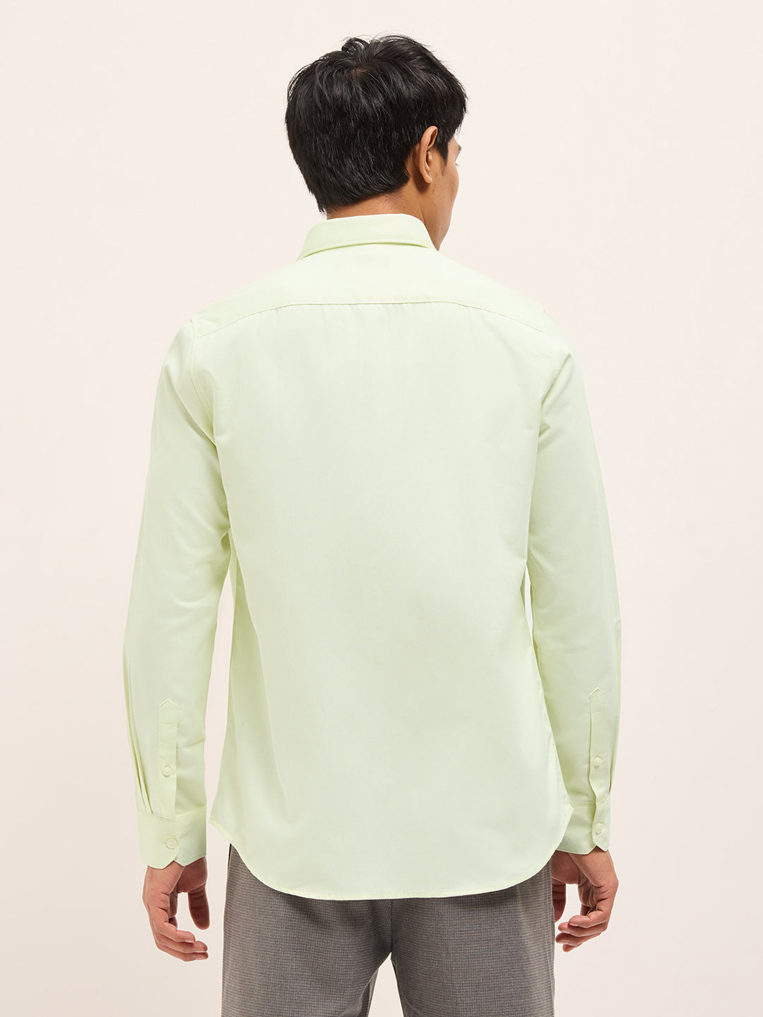 Light Green Solid Tailored Fit Formal Shirt