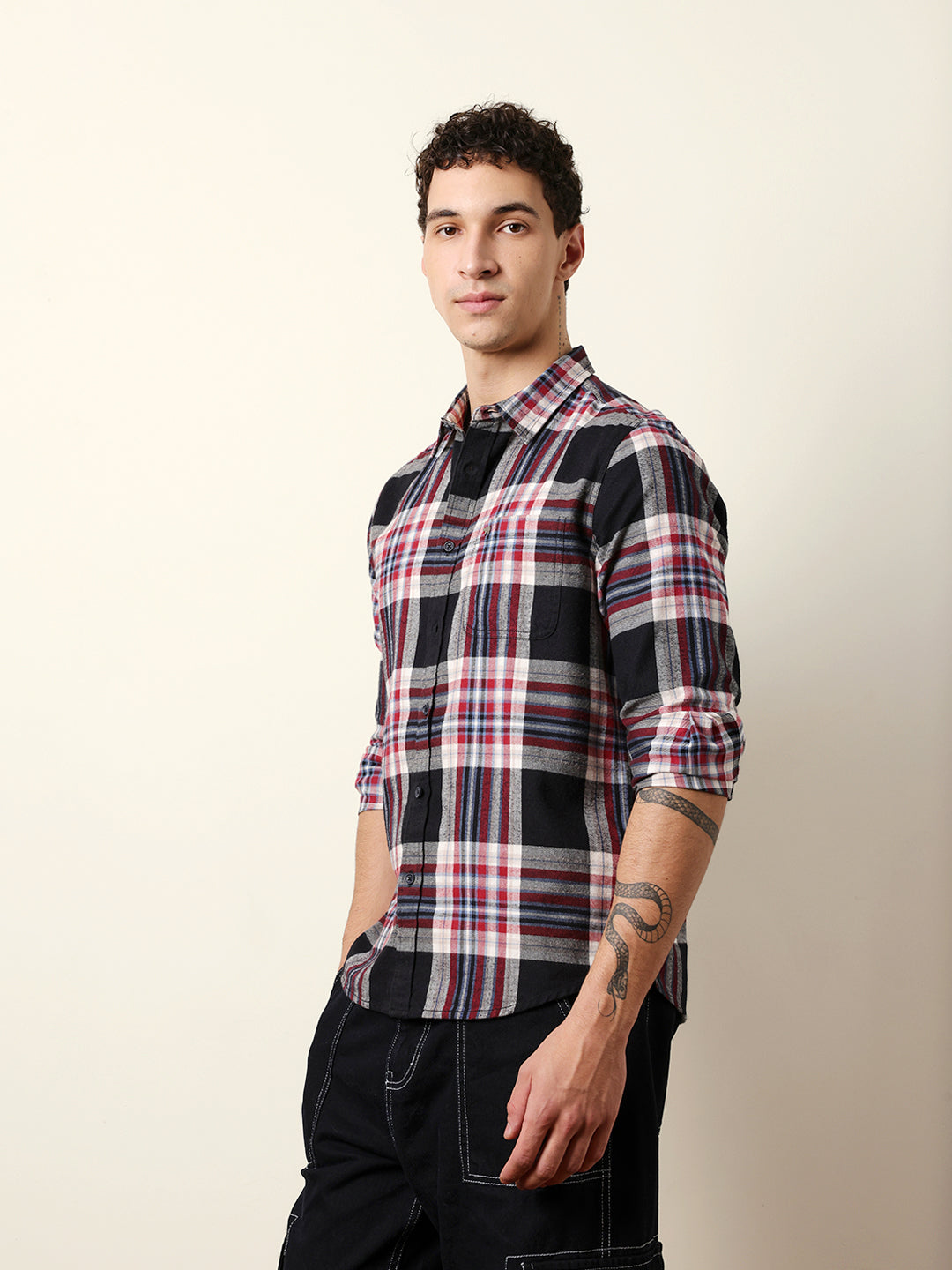 Multicolor Regular Fit Woven Check Flannel Casual Shirt