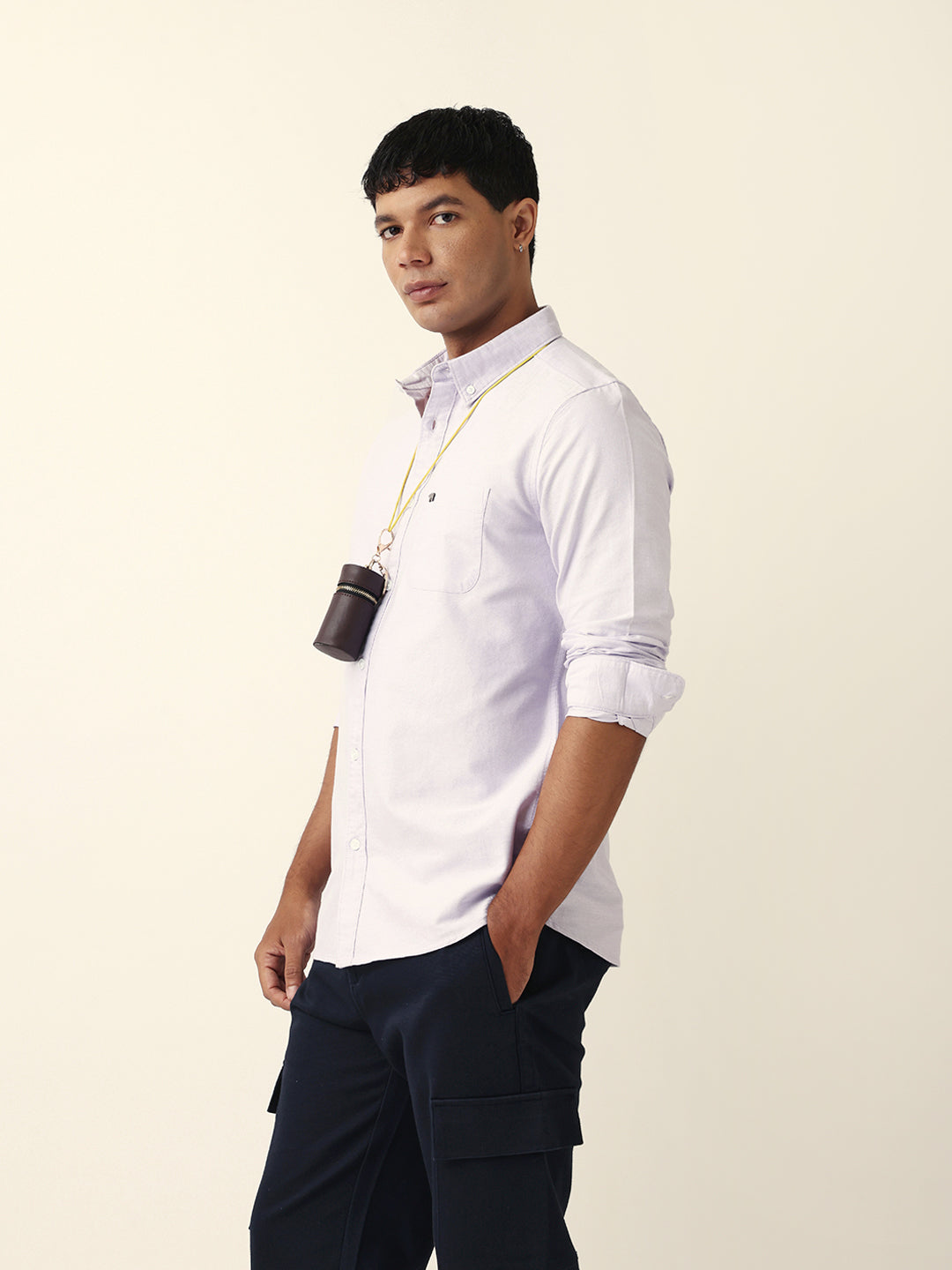 Purple Slim Fit Casual Solid Shirt