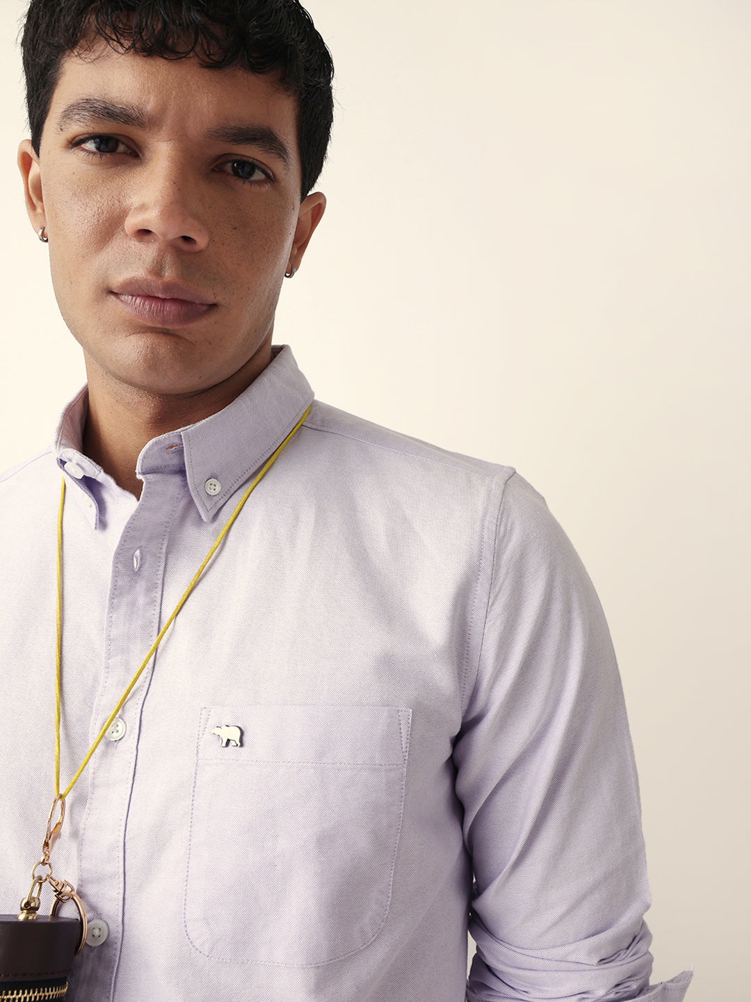 Purple Slim Fit Casual Solid Shirt