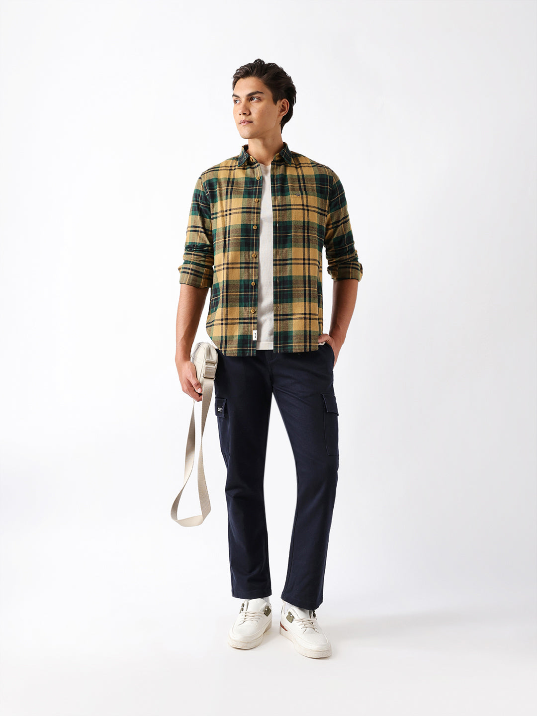 Multicolor Woven Checked Slim Fit Casual Shirt