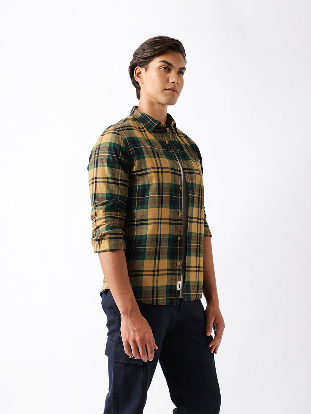Multicolor Woven Checked Slim Fit Casual Shirt