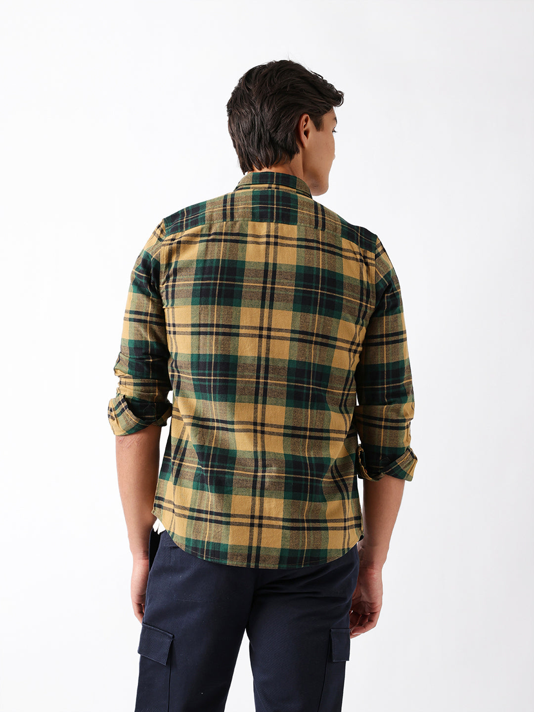 Multicolor Woven Checked Slim Fit Casual Shirt