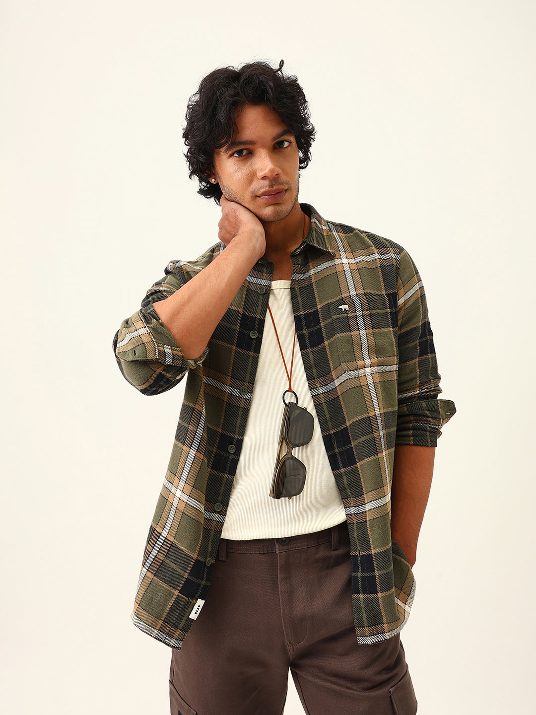 Multicolour Flannel Check Slim Fit Casual Shirt
