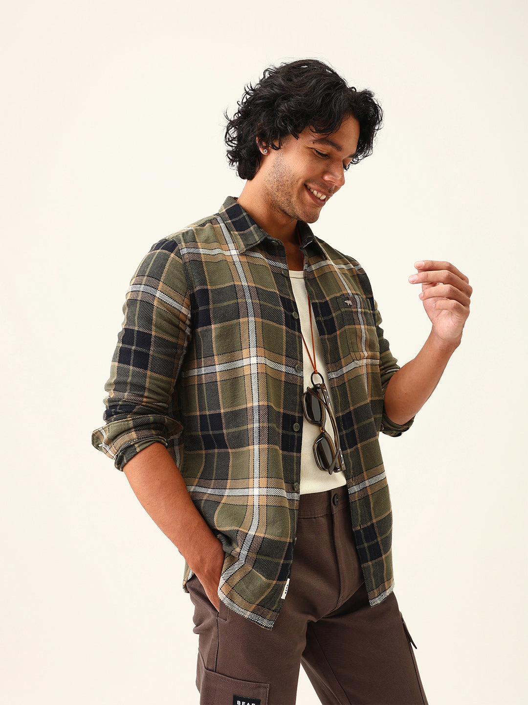 Multicolour Flannel Check Slim Fit Casual Shirt