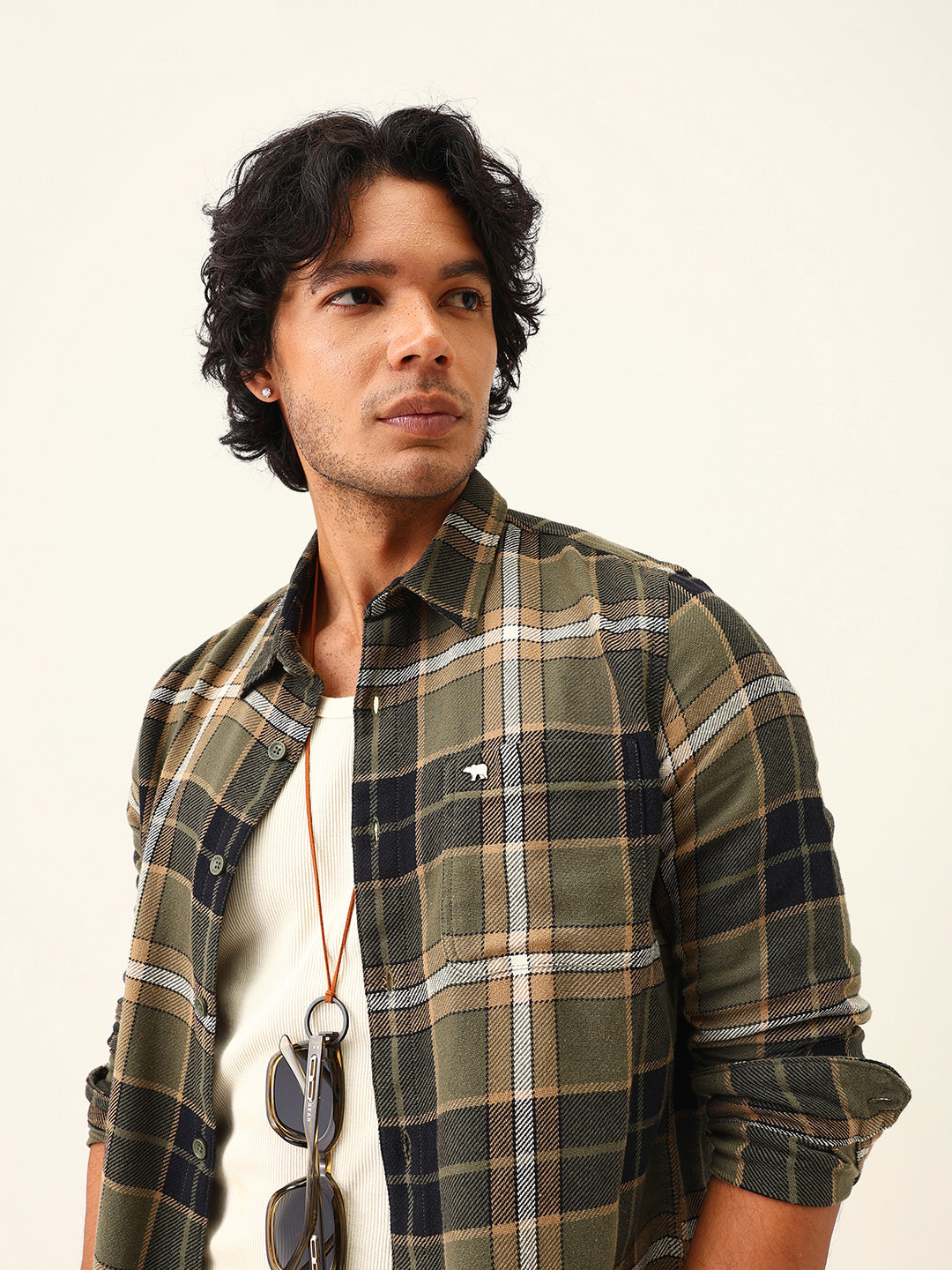 Multicolour Flannel Check Slim Fit Casual Shirt