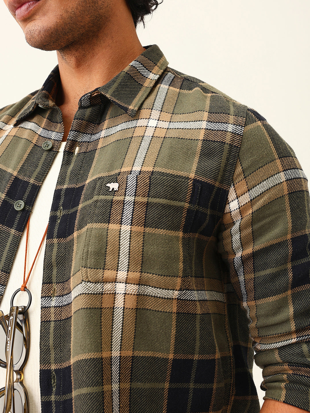 Multicolour Flannel Check Slim Fit Casual Shirt
