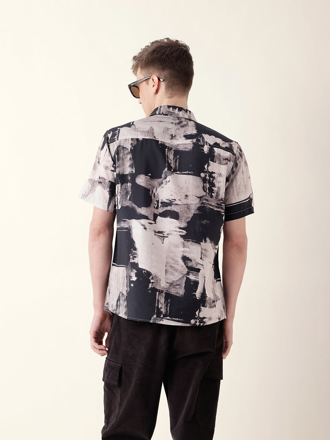 Multicolor Artistic Brushstroke Printed Regular Fit Casual Shirt