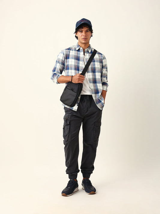 Multicolor Woven Check Slim Fit Casual Shirt
