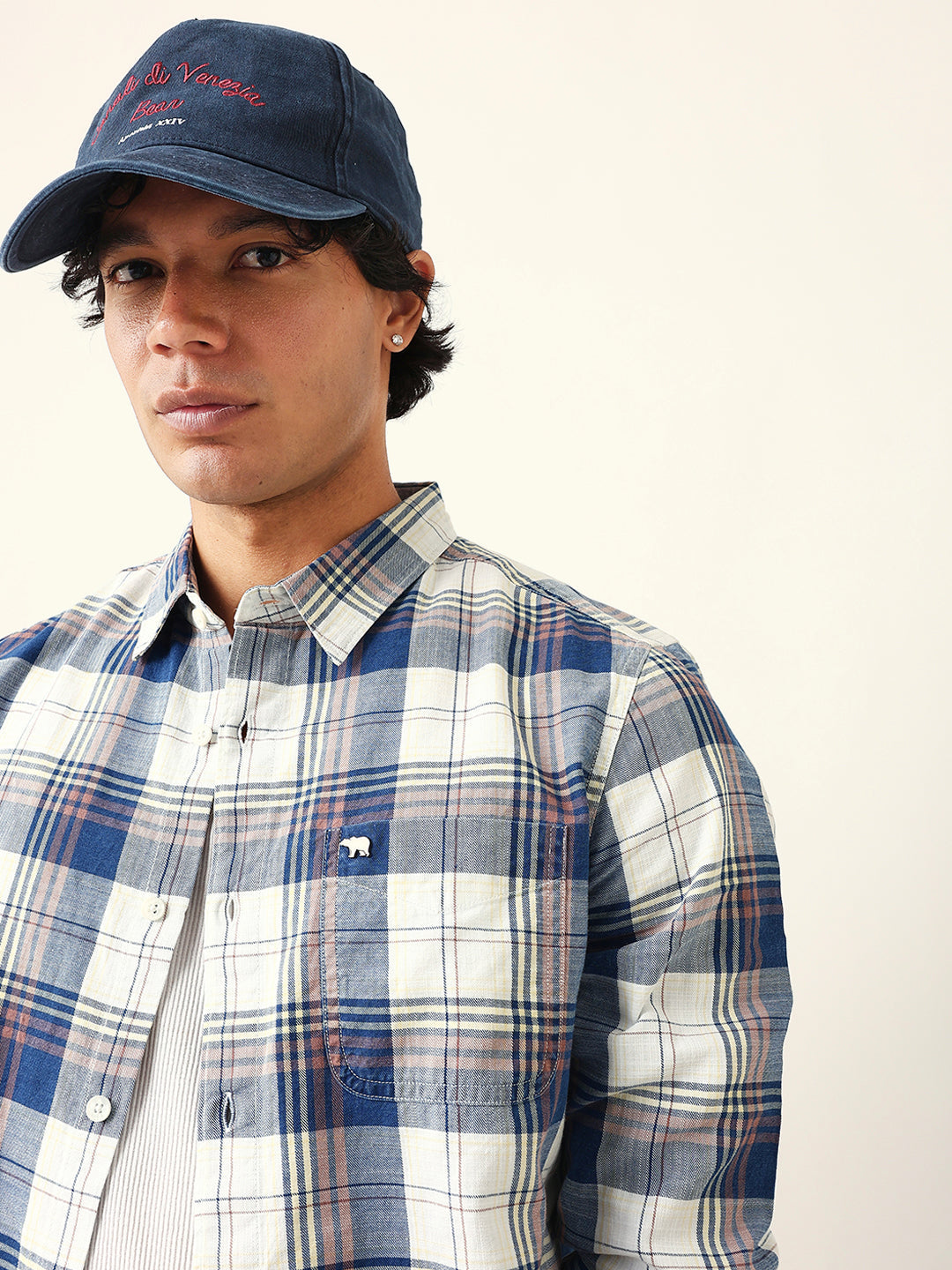 Multicolor Woven Check Slim Fit Casual Shirt